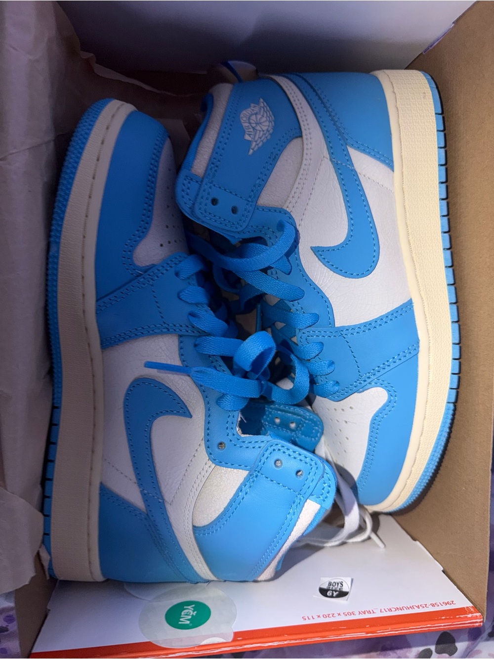 Nike Kids' Air Jordan 1 Mid - Blue/White - Picture 2 of 5